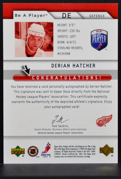 2005-06 Upper Deck Be a Player Signatures Darian Hatcher DE Red Wings Auto 2783