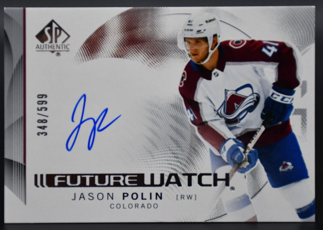 2024-25 SP Authentic Jason Polin 114 Colorado Avalanche RC Auto 348/599
