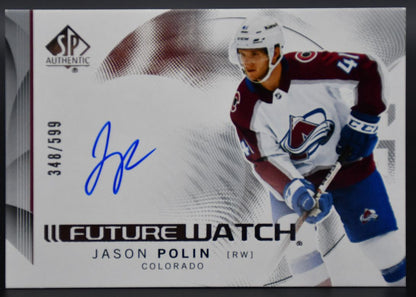 2024-25 SP Authentic Jason Polin 114 Colorado Avalanche RC Auto 348/599