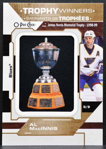 2022-23 O-Pee-Chee Patches Trophy Winners Al MacInnis P-46 Blues Patch 2454