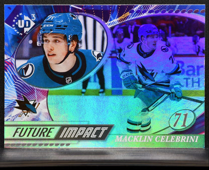 2024-25 UD Extended Series UD3 Future Impact Macklin Celebrini Sharks RC 1655