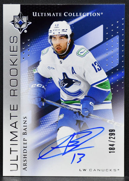 2024-25 UD Ultimate Collection Rookies Arshdeep Bains 162 RC Auto 184/299