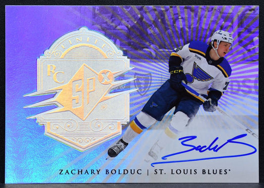 2024-25 SPx Finite Rookie Silver Spectrum Auto Zachary Bolduc Blues RC Auto 7835