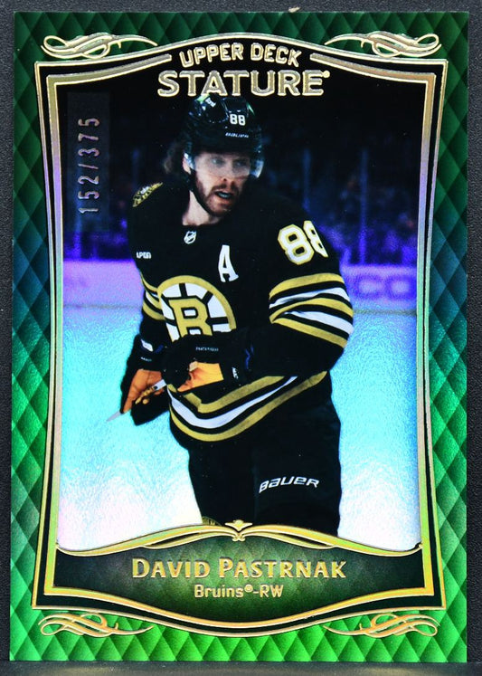 2023-24 Upper Deck Stature Green David Pastrnak 3 Boston Bruins 152/375 7511