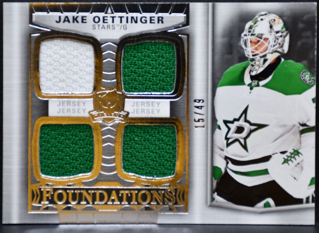 2024-25 UD The Cup Foundations Quad Jersey Jake Oettinger Stars /49 Jersey 5294