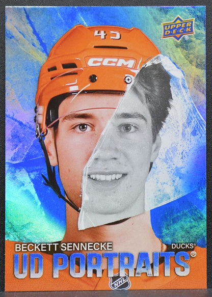 2025-26 Upper Deck Series 2 UD Portraits Beckett Sennecke P-37 Ducks RC 1976