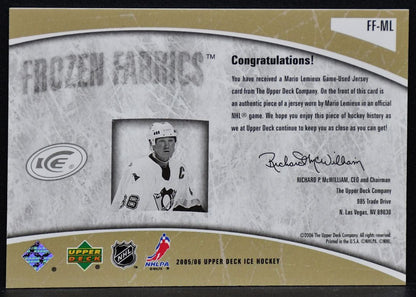 2005-06 UD Ice Mario Lemieux FF-ML Pittsburgh Penguins Jersey
