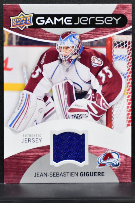 2012-13 UD Series 1 Game Jerseys Jean-Sebastien Giguere Avalanche Jersey 1540
