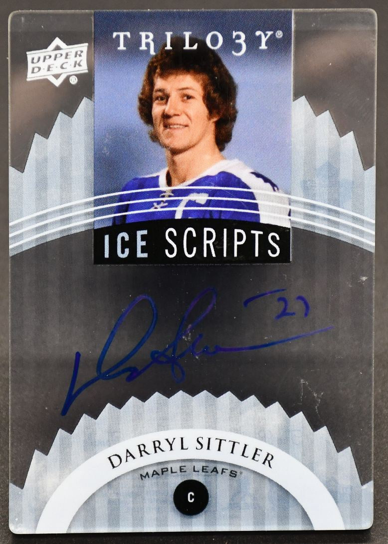 2014-15 UD Trilogy Ice Scripts Darryl Sittler IS-DS Auto