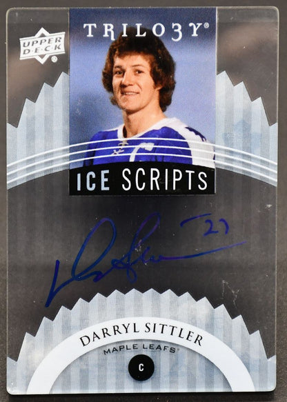 2014-15 UD Trilogy Ice Scripts Darryl Sittler IS-DS Auto