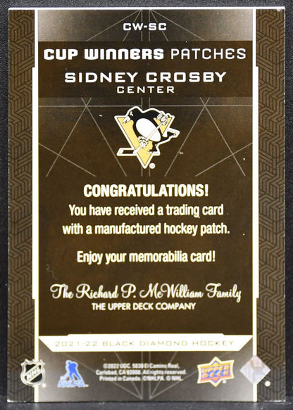 2021-22 UD Black Diamond Cup Winners Patches Crosby CW-SC Penguins Patch 4234