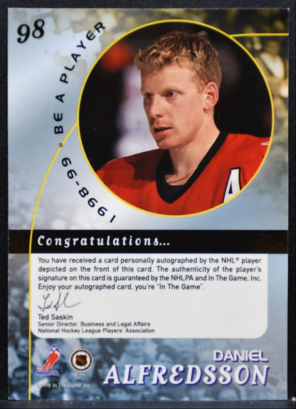 1998-99 Be a Player Autographs Daniel Alfredsson 98 Ottawa Senators Auto 9397