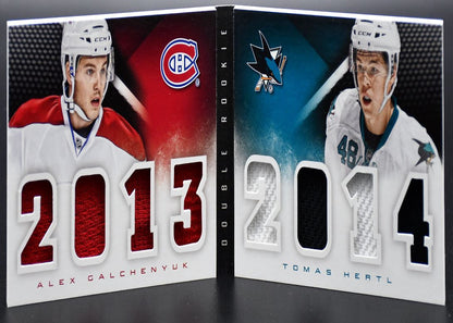 2014-15 Panini Playbook Rookie Galchenyuk / Hertl Canadiens / Sharks RC Jersey