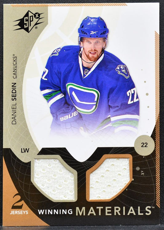 2010-11 SPx Winning Materials Daniel Sedin WM-DS Vancouver Canucks Jersey 1403