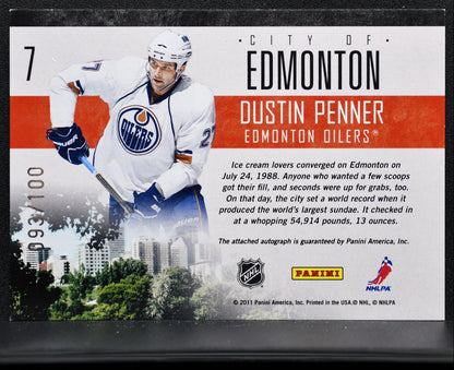 2010-11 Panini Pinnacle City Lights Signatures Dustin Penner 7 Auto /100 3071