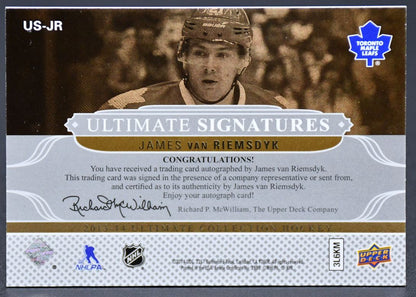 2013-14 UD Ultimate Collection Ultimate Signature James van Riemsdyk US-JR Auto