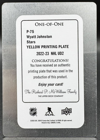 2022-23 UD UD Portraits Wyatt Johnston P-75 Dallas Stars RC