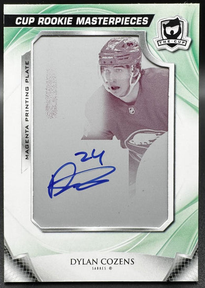 2021-22 UD The Cup Rookie Masterpieces Dylan Cozens Buffalo Sabres RC Auto 1/1