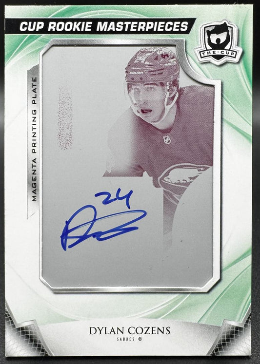 2021-22 UD The Cup Rookie Masterpieces Dylan Cozens Buffalo Sabres RC Auto 1/1