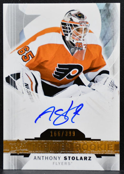 2015-16 Upper Deck Premier Rookie Auto Anthony Stolarz RC Auto 166/399 6761
