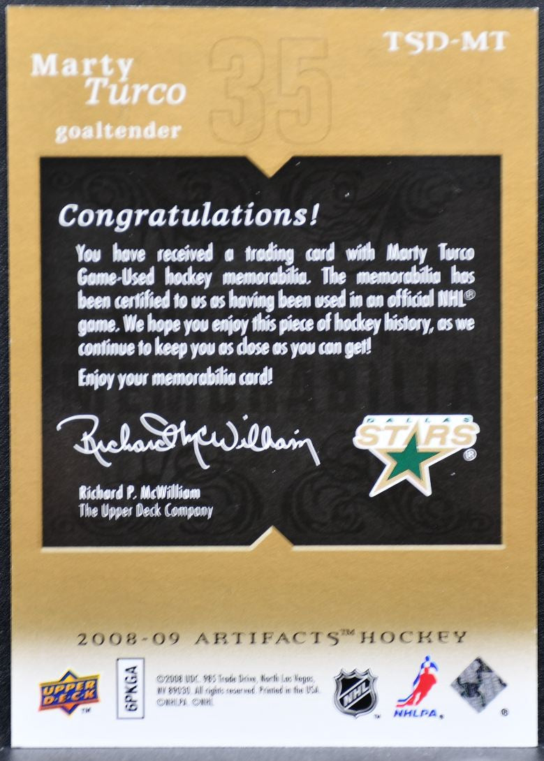 2008-09 UD Artifacts Treasured Swatches Dual Gold Turco Stars /75 Jersey 0412