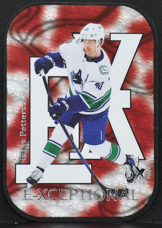 2023-24 E-X 2000 E-Xceptional Elias Pettersson 28 Vancouver Canucks Auto 1244