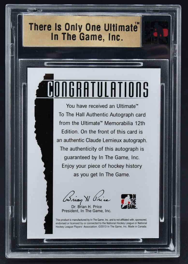 2012-13 In The Game Ultimate Memorabilia 12th Edition Claude Lemieux A-CL Auto