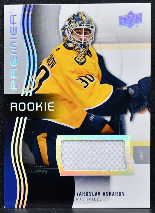 2023-24 UD Premier Rookie Jersey Yaroslav Askarov Predators RC Jersey 8921