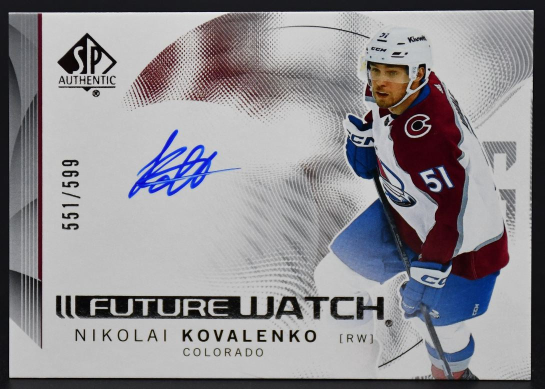 2024-25 SP Authentic Future Watch Horizontal Kovalenko Avalanche Auto /599