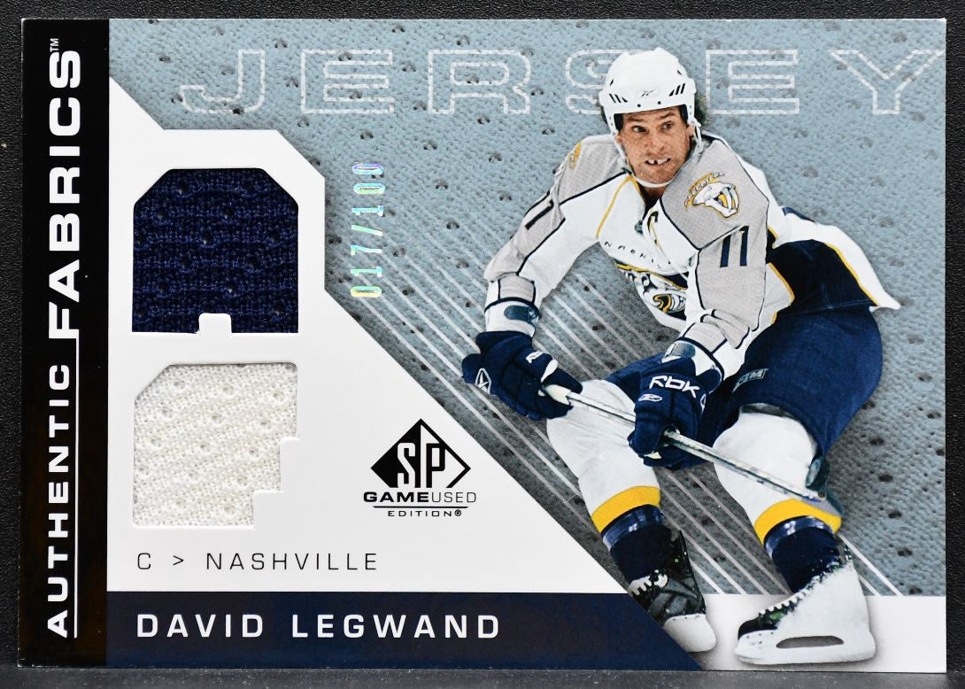 2007-08 SP Game Used Authentic Fabrics David Legwand 017/100 Jersey 5819