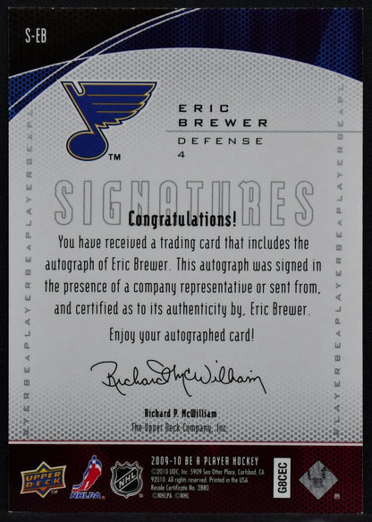 2009-10 Be A Player Signatures Eric Brewer S-EB St. Louis Blues Auto