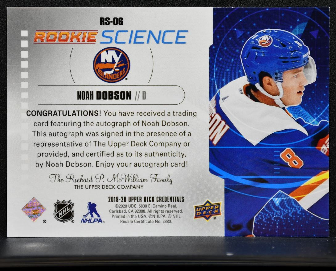 2019-20 UD Credentials Rookie Science Autograph Noah Dobson RC Auto 2812