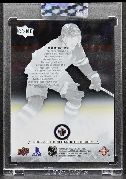 2022-23 UD Clear Cut Base Rookie Michael Eyssimont CC-ME Jets RC Auto 3345
