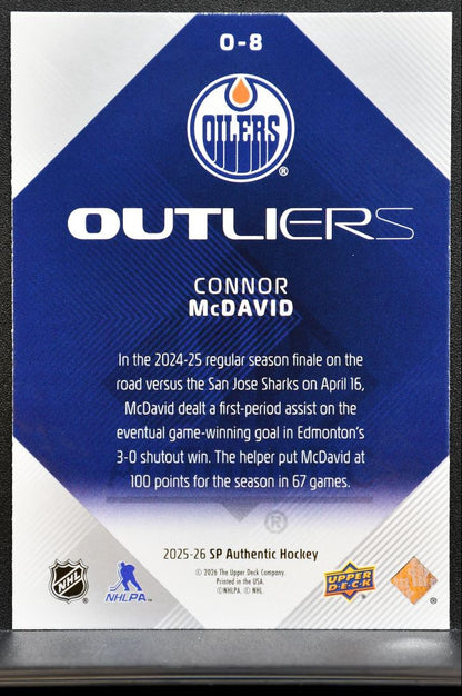 2025-26 SP Authentic Outliers Connor McDavid O-8 Edmonton Oilers 3499