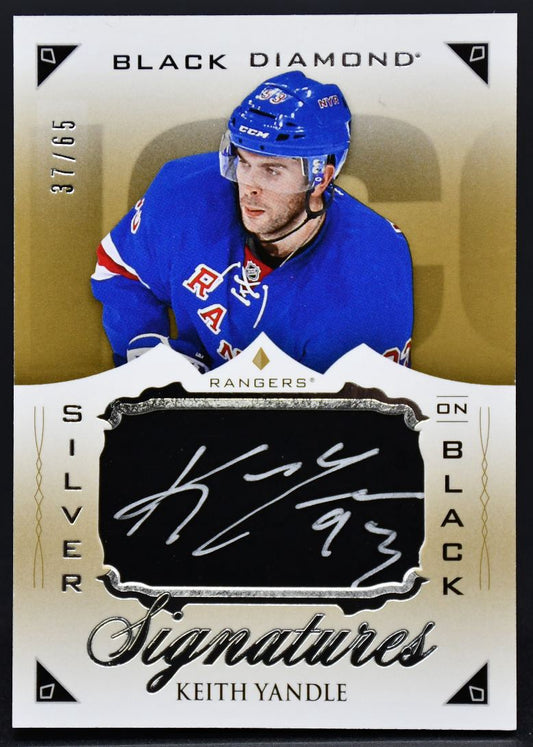 2015-16 UD Black Diamond Silver on Black Signatures Yandle SB-KY Auto 37/65