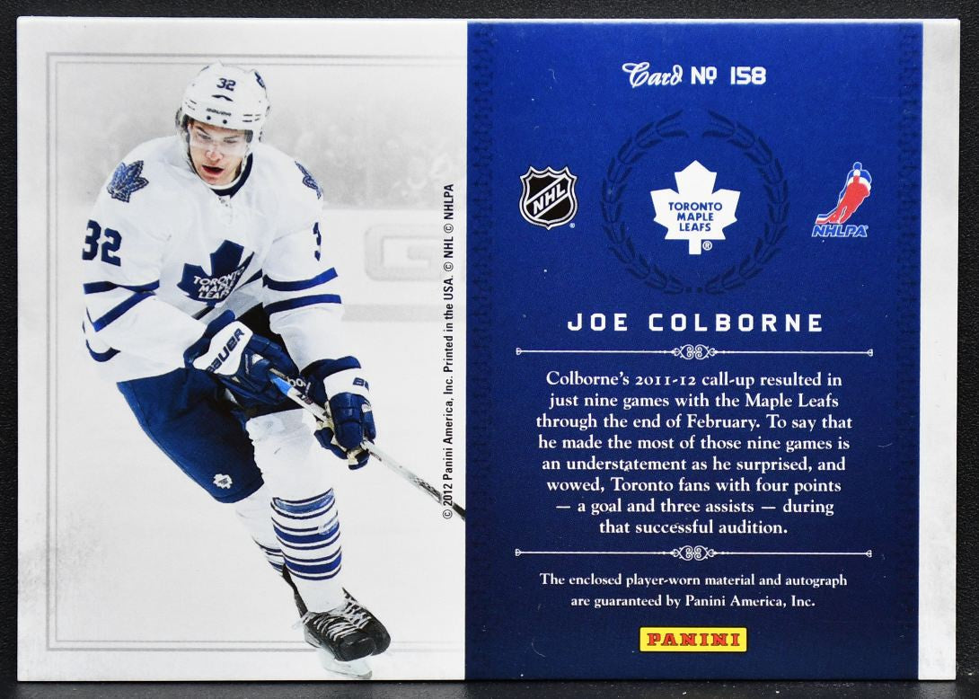 2011-12 Panini Anthology  Colborne 158 Maple Leafs RC Auto 255/499 Jersey 0379