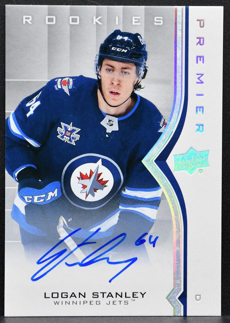 2020-21 Upper Deck Premier Rookies Auto Logan Stanley 88 Jets RC Auto 3178