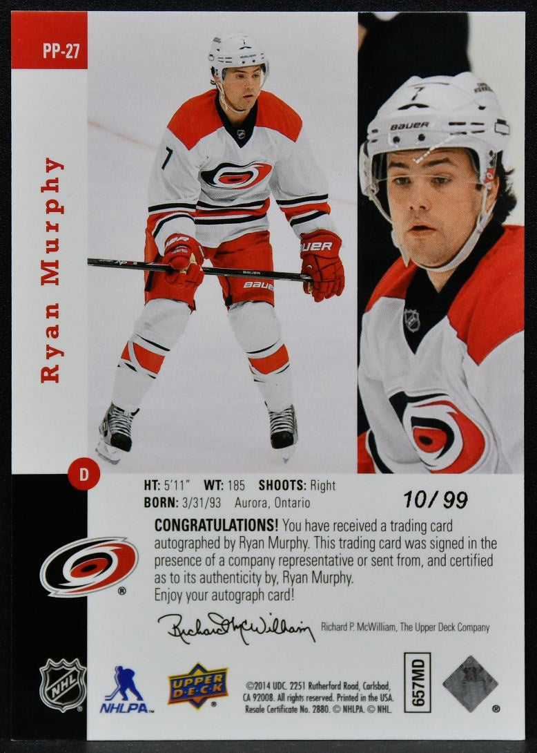 2013-14 SP Authentic 1993-94 Retro Premier Prospects Murphy PP-27 RC Auto 4617