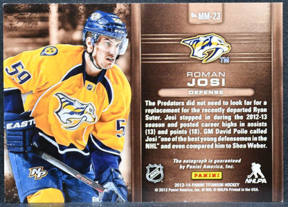 2013-14 Panini Titanium Metallic Marks Bronze Roman Josi MM-23 Auto 4740