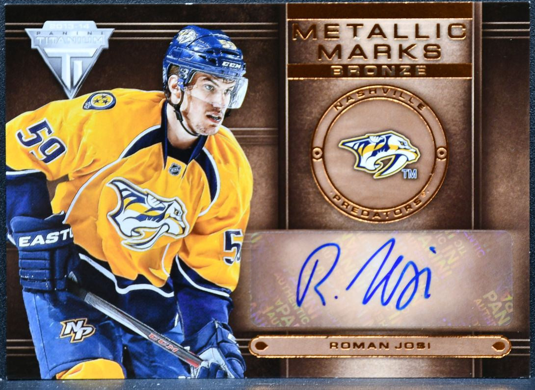 2013-14 Panini Titanium Metallic Marks Bronze Roman Josi MM-23 Auto 4740