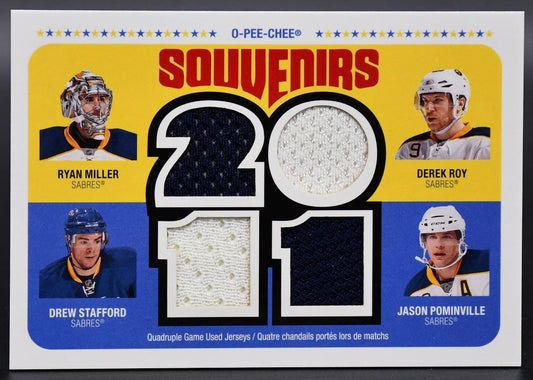 2011-12 OPC Souvenirs Miller/Roy/Stafford/Pominville OPC-SABRE Jersey
