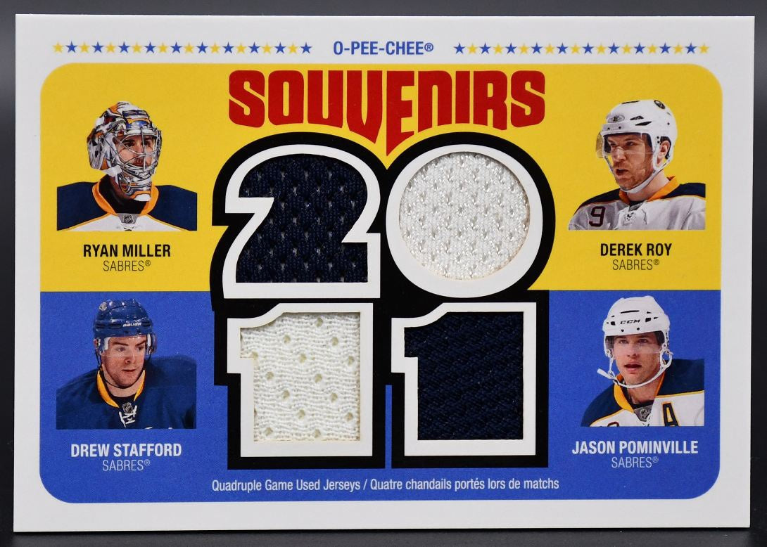 2011-12 OPC Souvenirs Miller/Roy/Stafford/Pominville OPC-SABRE Jersey