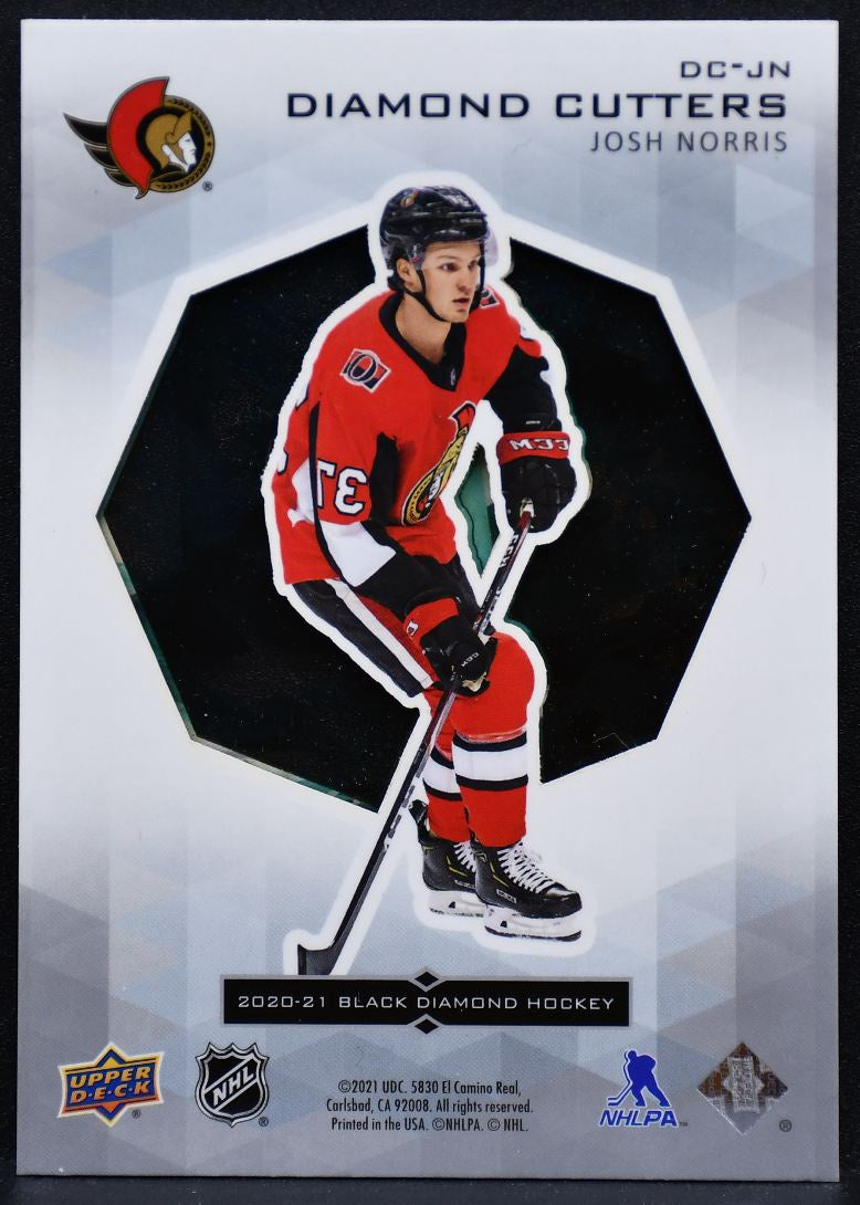 2020-21 Upper Deck Black Diamond Cutters Josh Norris DC-JN Ottawa Senators 6719