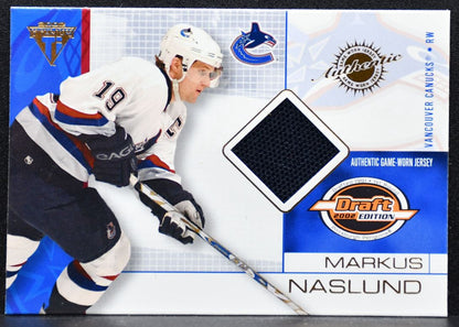 2001-02 Pacific Private Stock Titanium Draft Markus Naslund Canucks Jersey 3418