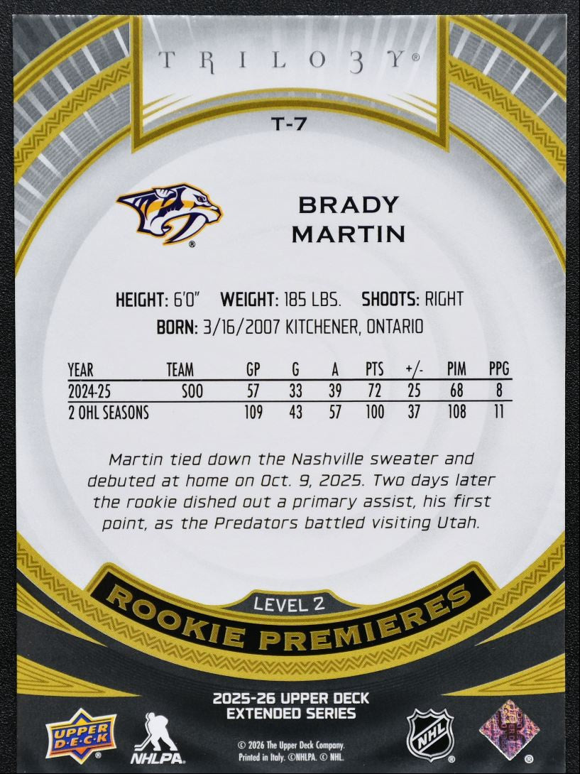 2025-26 UD Extende Series Trilogy Rookie Premieres Martin RC 357/499 4267