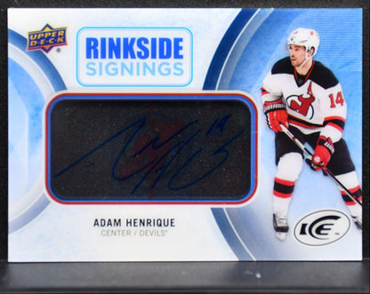 2016-17 Upper Deck ICE Rinkside Signings Adam Henrique RS-AH Devils Auto 3773