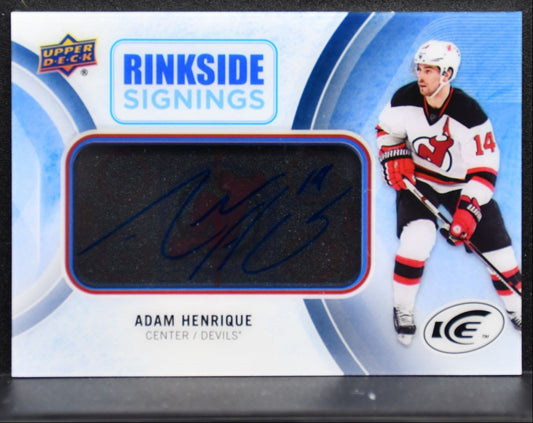 2016-17 Upper Deck ICE Rinkside Signings Adam Henrique RS-AH Devils Auto 3773