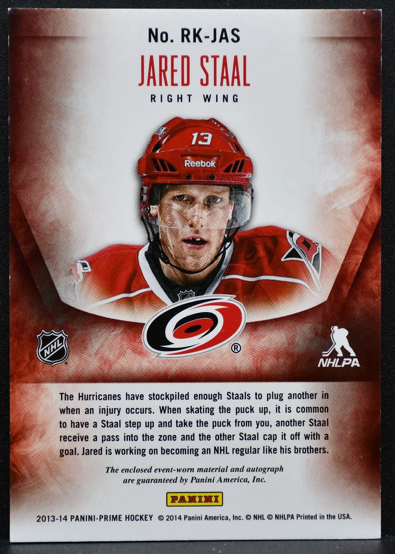 2013-14 Panini Prime Time Rookies JerseysAuto Staal Auto 09/25 Jersey 2084