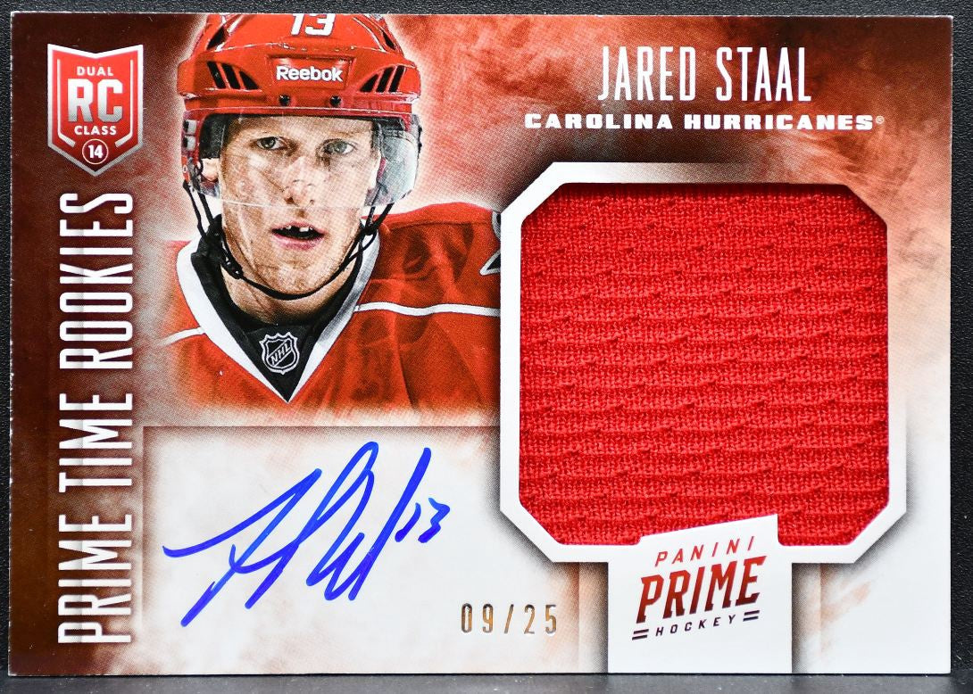 2013-14 Panini Prime Time Rookies JerseysAuto Staal Auto 09/25 Jersey 2084
