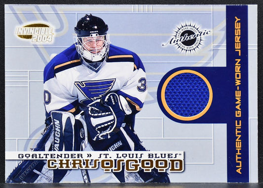 2003-04 Pacific Invincible Jerseys Chris Osgood 26 Blues 0702/1000 Jersey 3216